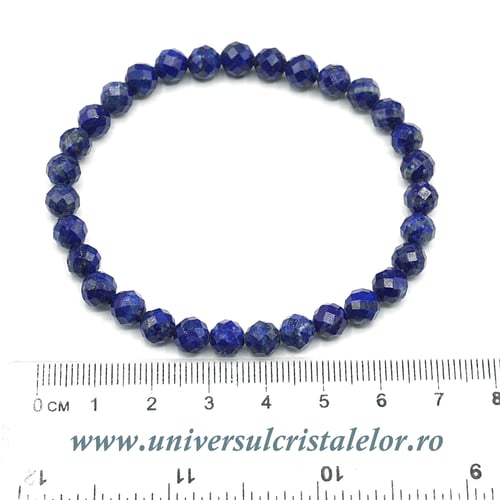 Bratara lapis lazuli rotund fatetat - 6.5 mm