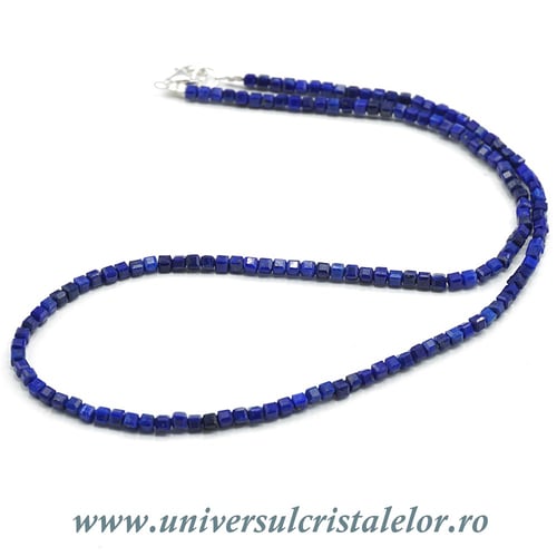 Colier lapis lazuli cub fatetat - 3 mm