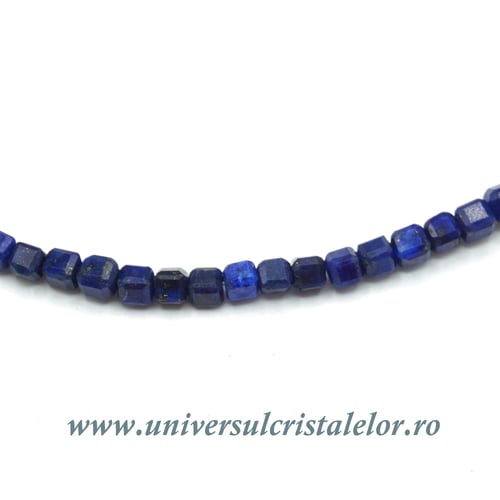 Colier lapis lazuli cub fatetat - 2.5 mm