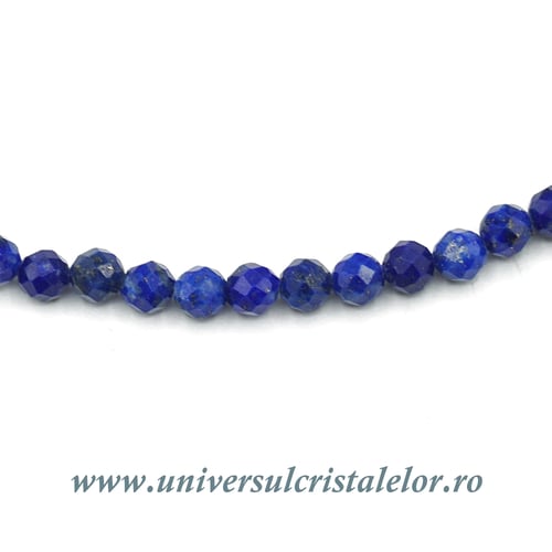 Colier lapis lazuli rotund fatetat - 3.2 mm