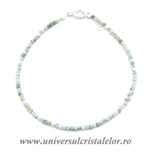 Bratara larimar rotund fatetat - 2,2mm