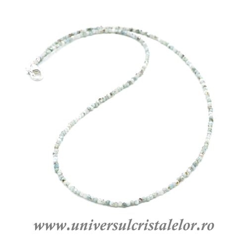Colier larimar rotund fatetat - 2.2 mm