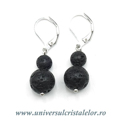 Cercei lava vulcanica rotund-10mm m03