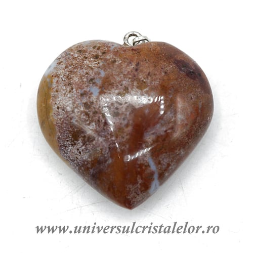 Pandantiv lemn pietrificat inima