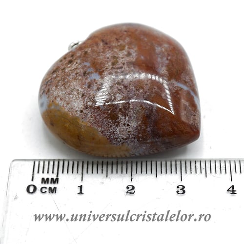 Pandantiv lemn pietrificat inima