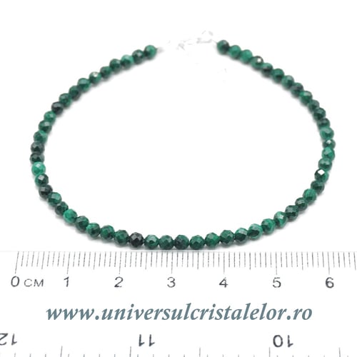 Bratara malachit rotund fatetat - 3,2mm
