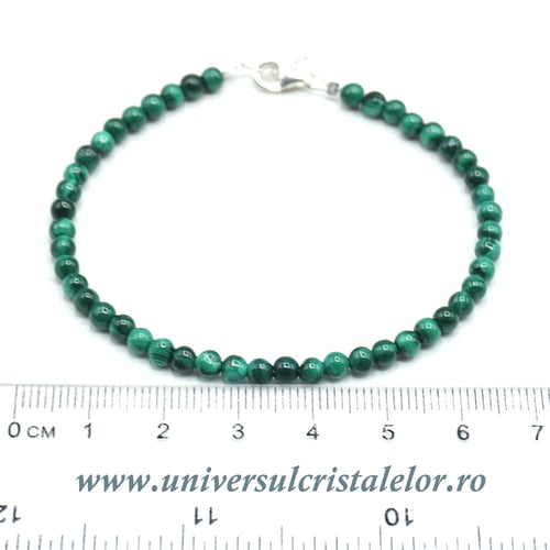 Bratara malachit rotund slefuit- 4 mm