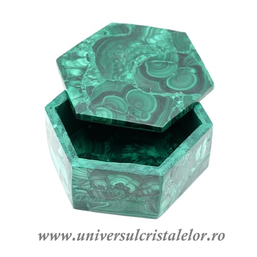 Caseta bijuterii malachit