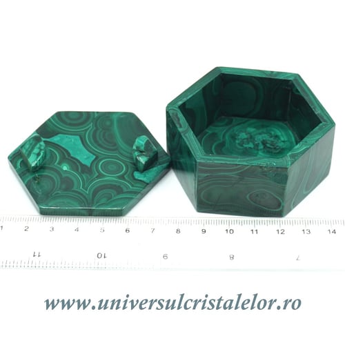 Caseta bijuterii malachit