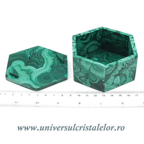 Caseta bijuterii malachit