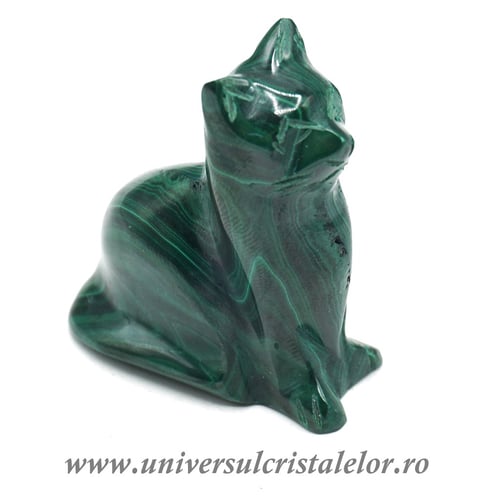 Figurina malachit pisica