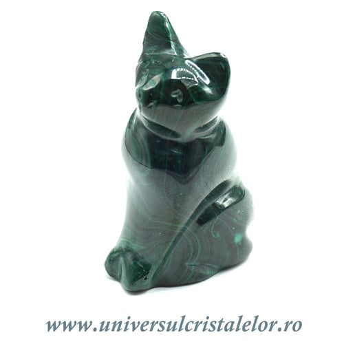 Figurina malachit pisica