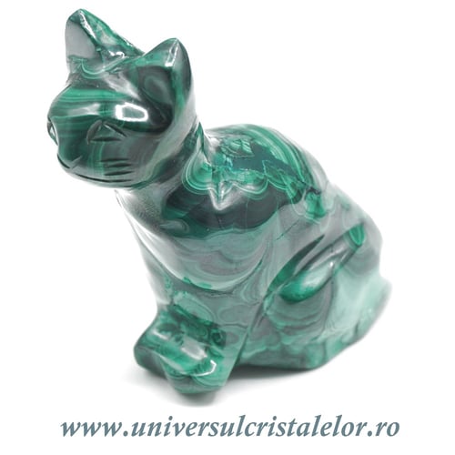 Figurina malachit pisica