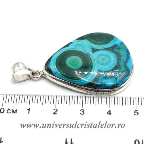 Pandantiv malachit cu crisocola unicat m02