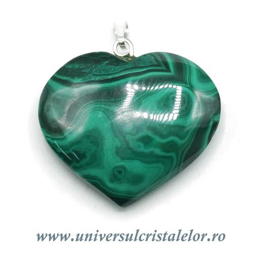 Pandantiv malachit inima