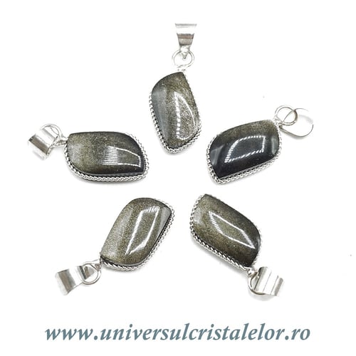 Pandantiv obsidian auriu