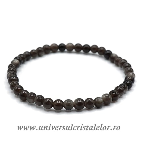Bratara obsidian curcubeu 4mm