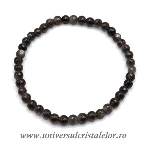 Bratara obsidian curcubeu 4mm