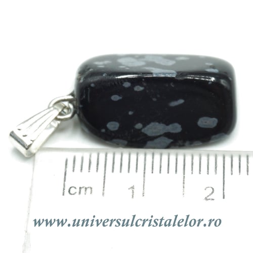 Pandantiv obsidian fulg de nea