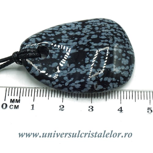 Pandantiv obsidian fulg de nea