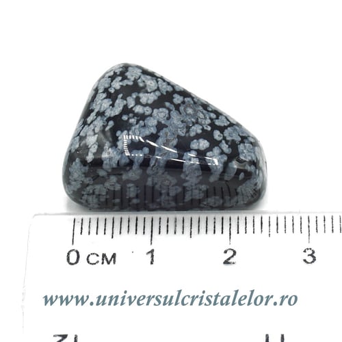 Obsidian fulg de nea piatra rulata m01