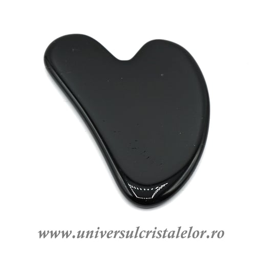 Piatra Gua Sha obsidian negru