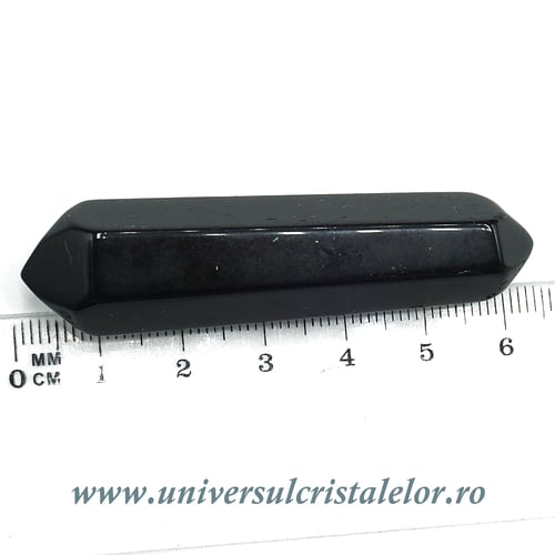 Bagheta Dublu varf obsidian negru 5-6 cm