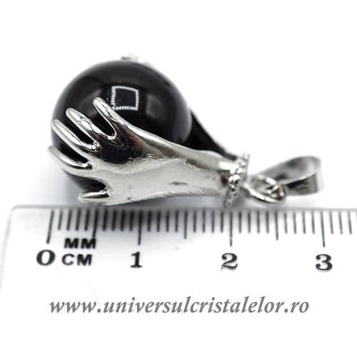 Pandantiv obsidian negru sfera m1