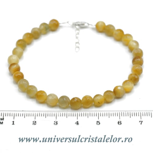 Bratara ochi de tigru rotund fatetat - 5,5mm