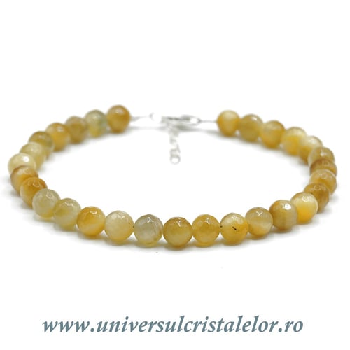 Bratara ochi de tigru rotund fatetat - 5,5mm