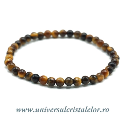 Bratara ochi de tigru rotund - 4 mm