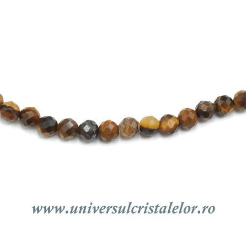 Colier ochi de tigru rotund fatetat - 3,6 mm