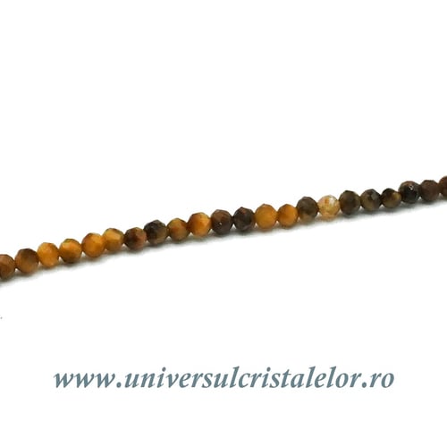 Colier ochi de tigru rotund fatetat - 2.5 mm