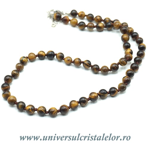 Colier ochi de tigru rotund - 6 mm