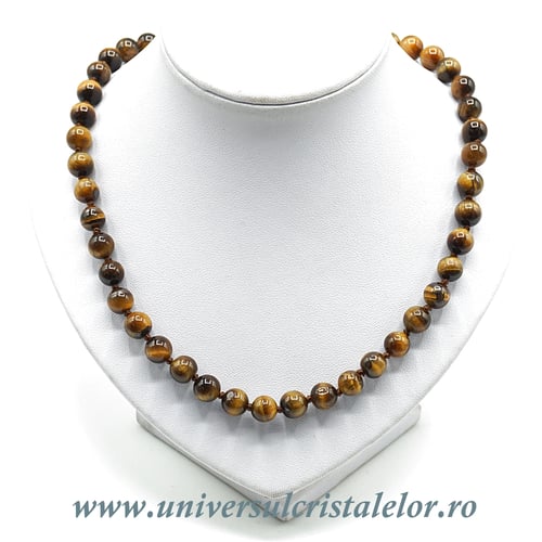 Colier ochi de tigru rotund - 8 mm