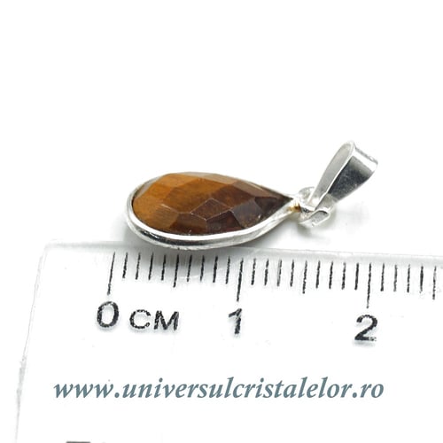 Pandantiv ochi de tigru lacrima fatetat - 9/13mm