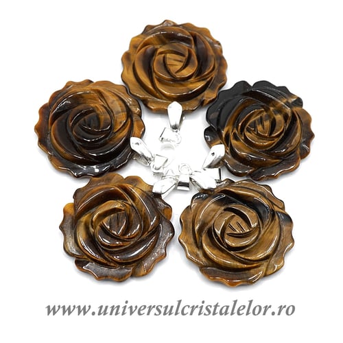 Pandantiv ochi de tigru floare