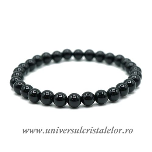 Bratara onix negru rotund - 6 mm