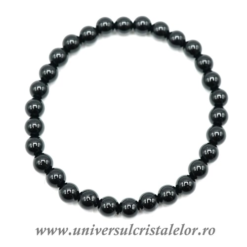 Bratara onix negru rotund - 6 mm
