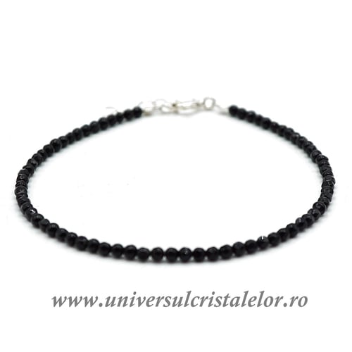 Bratara onix negru rotund fatetat - 2,5 mm