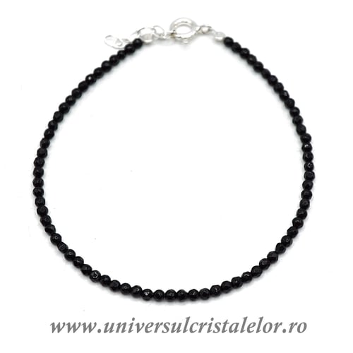 Bratara onix negru rotund fatetat - 2,5 mm