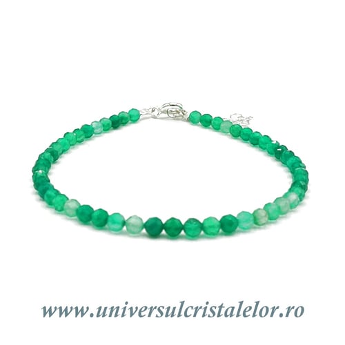 Bratara onix verde rotund fatetat - 3,3mm