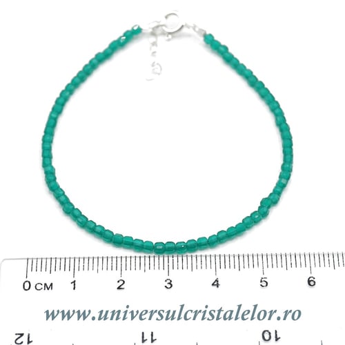 Bratara onix verde cub fatetat - 2,5mm