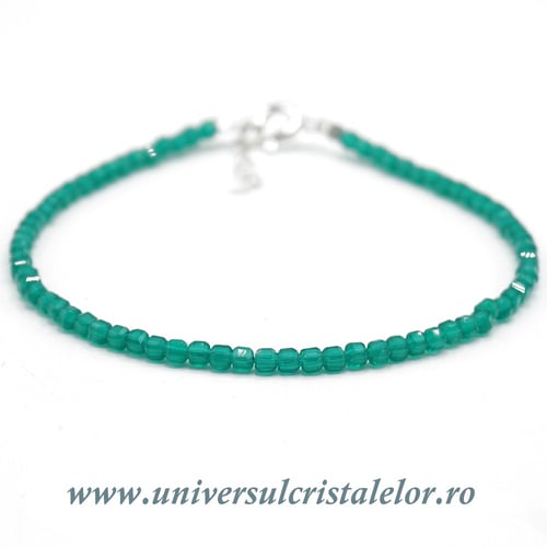 Bratara onix verde cub fatetat - 2,5mm