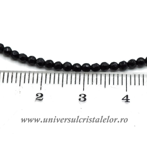 Colier onix negru rotund fatetat - 2,5 mm