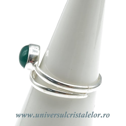 Inel onix verde oval reglabil
