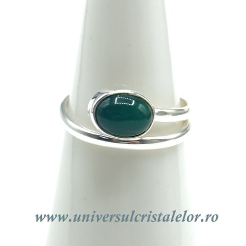 Inel onix verde oval reglabil