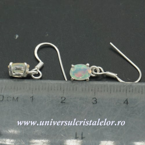 Cercei opal de foc fatetat