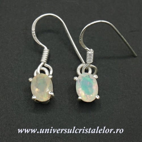 Cercei opal de foc fatetat