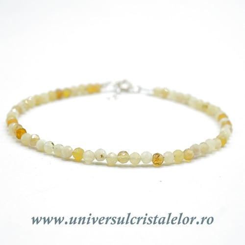 Bratara opal galben rotund fatetat - 3,2 mm